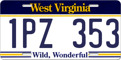 WV license plate 1PZ353