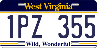 WV license plate 1PZ355