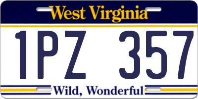 WV license plate 1PZ357