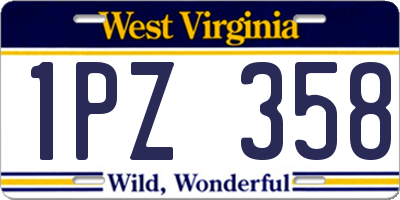 WV license plate 1PZ358