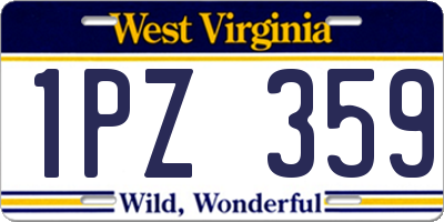 WV license plate 1PZ359