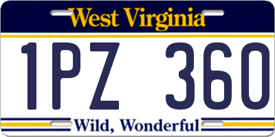 WV license plate 1PZ360