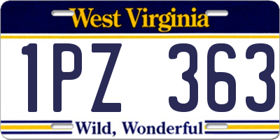 WV license plate 1PZ363