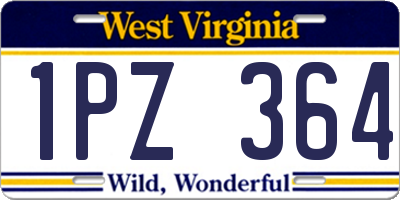 WV license plate 1PZ364