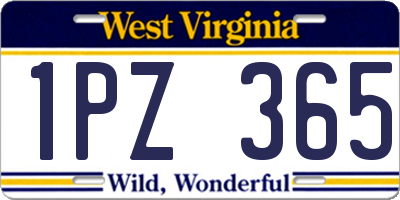 WV license plate 1PZ365