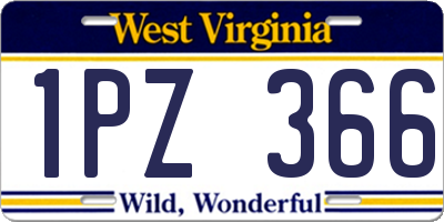 WV license plate 1PZ366
