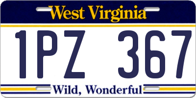 WV license plate 1PZ367