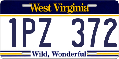 WV license plate 1PZ372