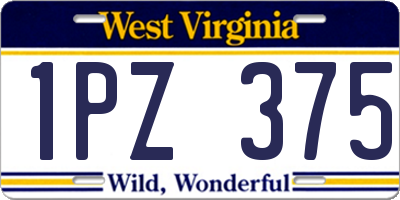 WV license plate 1PZ375