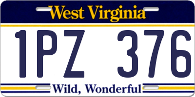 WV license plate 1PZ376