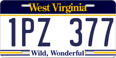 WV license plate 1PZ377