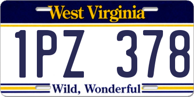 WV license plate 1PZ378