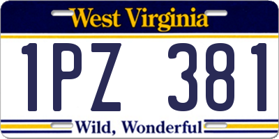 WV license plate 1PZ381