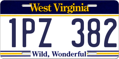 WV license plate 1PZ382