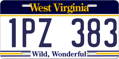 WV license plate 1PZ383