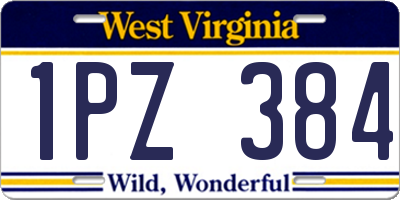 WV license plate 1PZ384