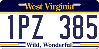 WV license plate 1PZ385