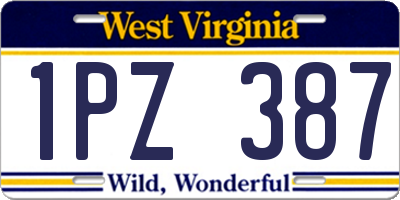 WV license plate 1PZ387