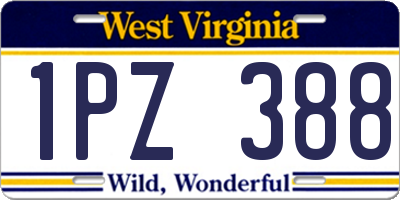 WV license plate 1PZ388