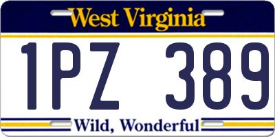 WV license plate 1PZ389