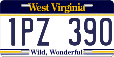WV license plate 1PZ390