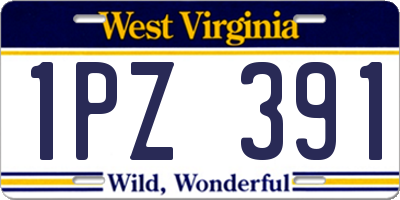 WV license plate 1PZ391