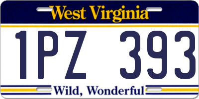 WV license plate 1PZ393