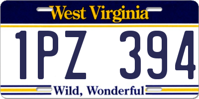 WV license plate 1PZ394