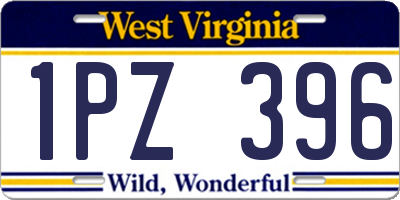 WV license plate 1PZ396
