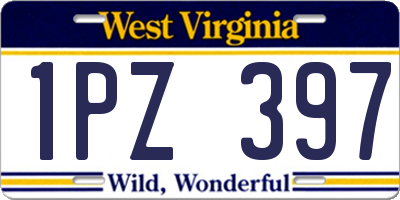 WV license plate 1PZ397