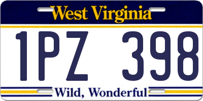 WV license plate 1PZ398