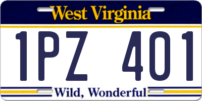 WV license plate 1PZ401