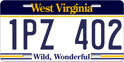 WV license plate 1PZ402
