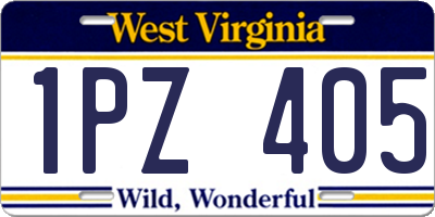 WV license plate 1PZ405
