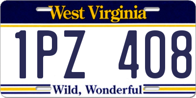 WV license plate 1PZ408