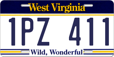 WV license plate 1PZ411