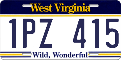 WV license plate 1PZ415