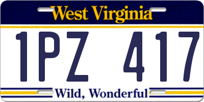 WV license plate 1PZ417