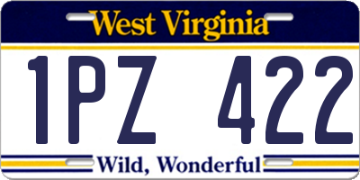WV license plate 1PZ422