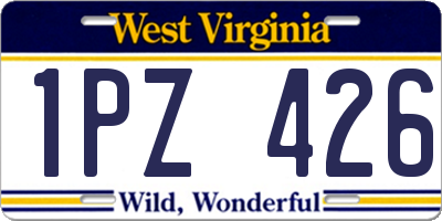 WV license plate 1PZ426