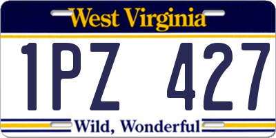 WV license plate 1PZ427