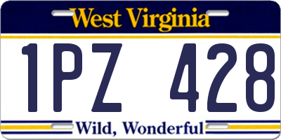 WV license plate 1PZ428