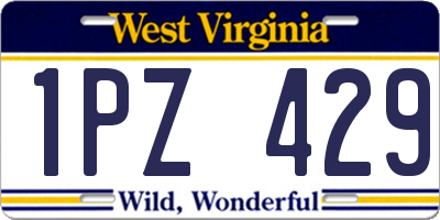 WV license plate 1PZ429