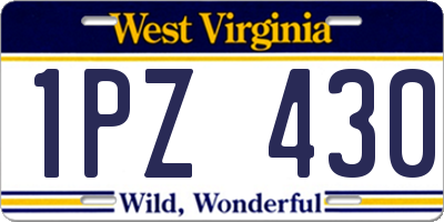 WV license plate 1PZ430