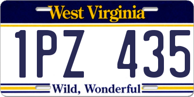 WV license plate 1PZ435