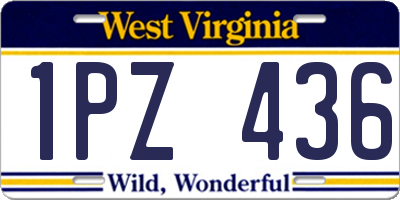 WV license plate 1PZ436