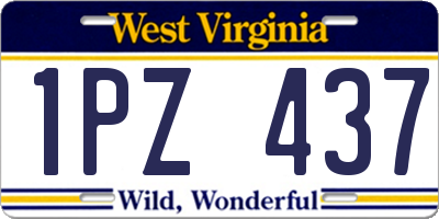 WV license plate 1PZ437
