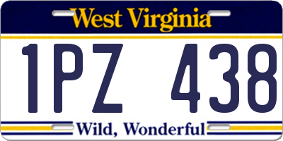 WV license plate 1PZ438