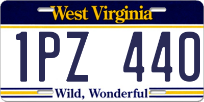 WV license plate 1PZ440