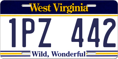 WV license plate 1PZ442